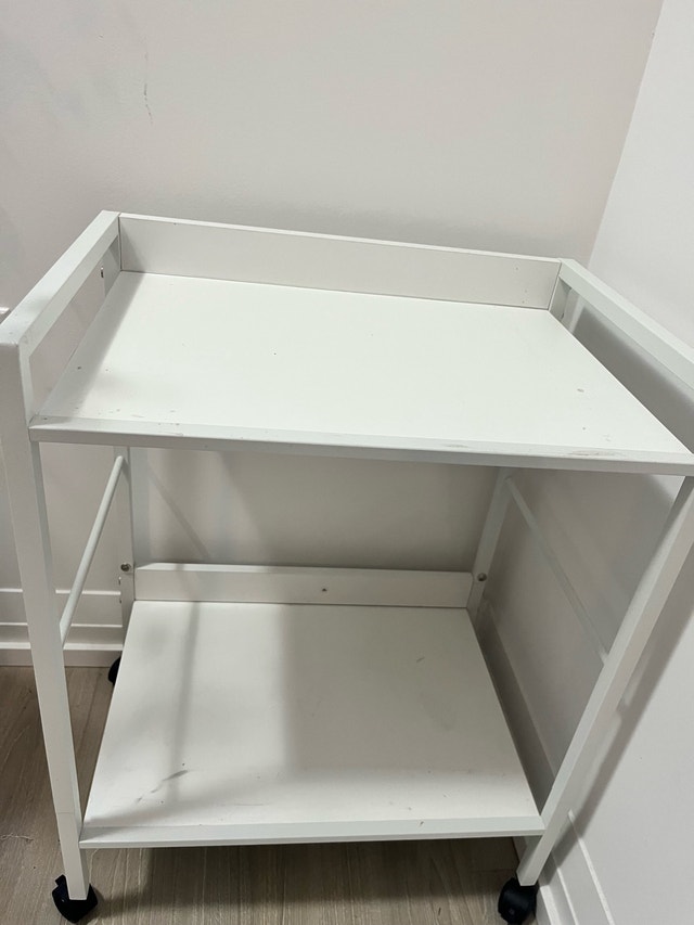 White Two-Tier Rolling Storage Cart - photo 3