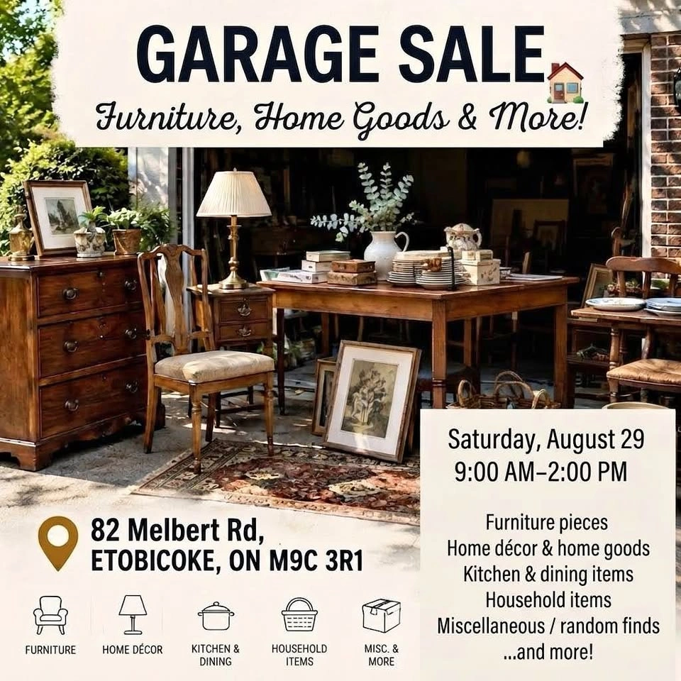 Garage Sale - Sat Aug 29 2026