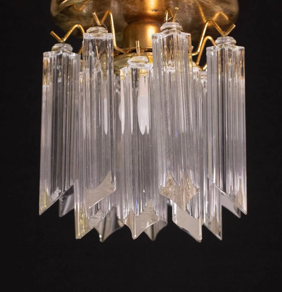 Vintage Murano Venini Trilobi Glass Flush Mount Chandelier - photo 4