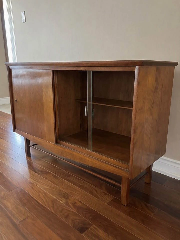 Mid Century Solid Wood Display Cabinet - photo 3