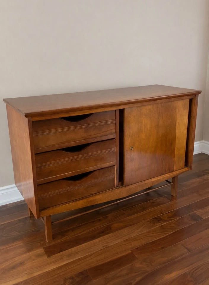 Mid Century Solid Wood Display Cabinet - photo 4
