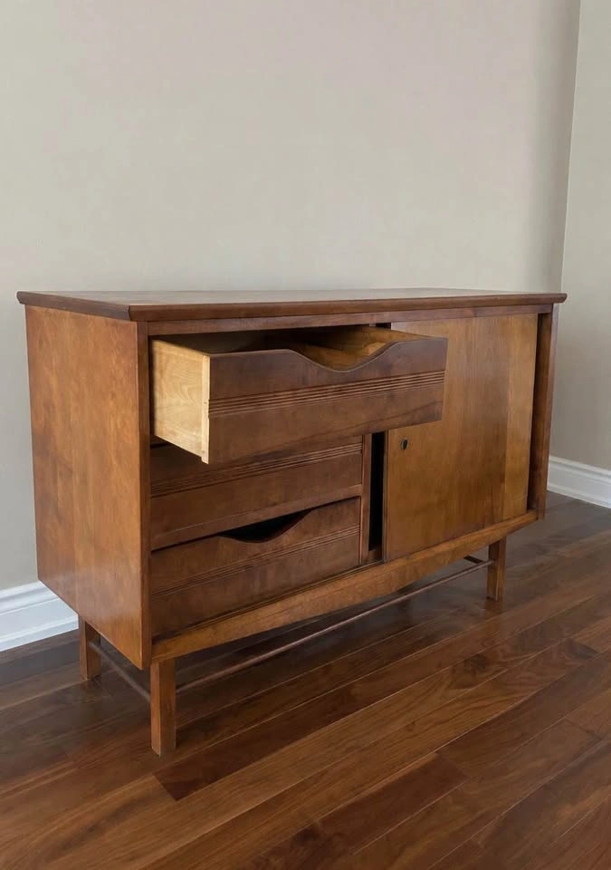 Mid Century Solid Wood Display Cabinet - photo 5