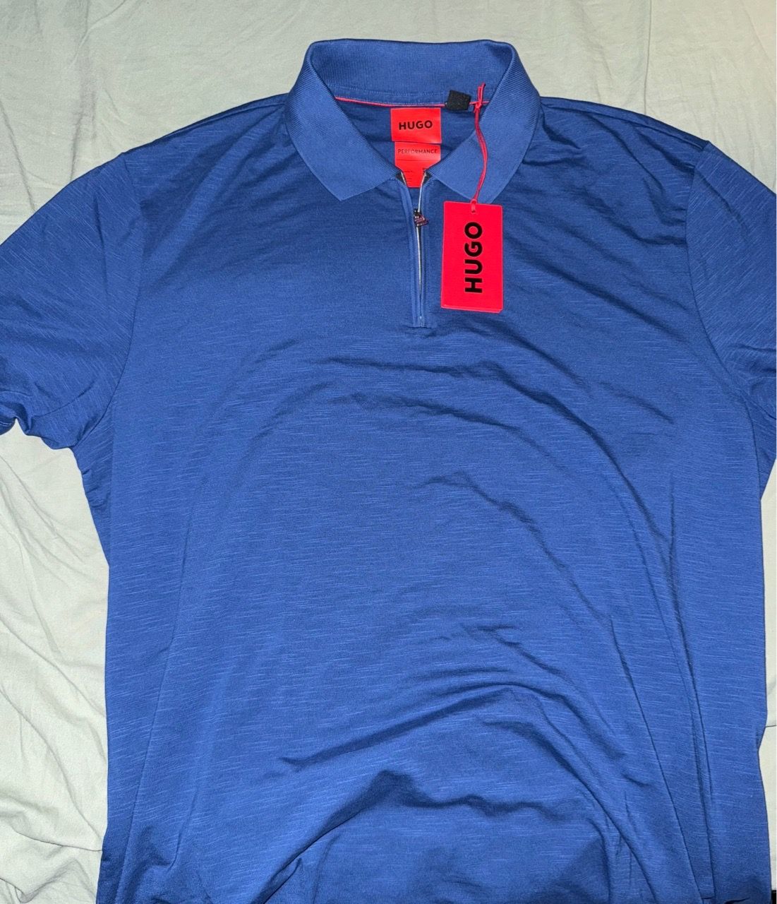 Hugo Boss Performance Polo Zipper Shirt Blue