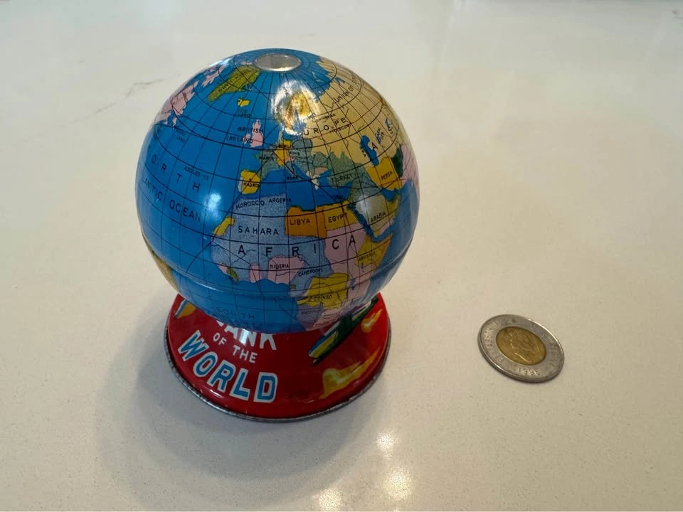 Vintage Tin Bank of the World Globe - photo 2