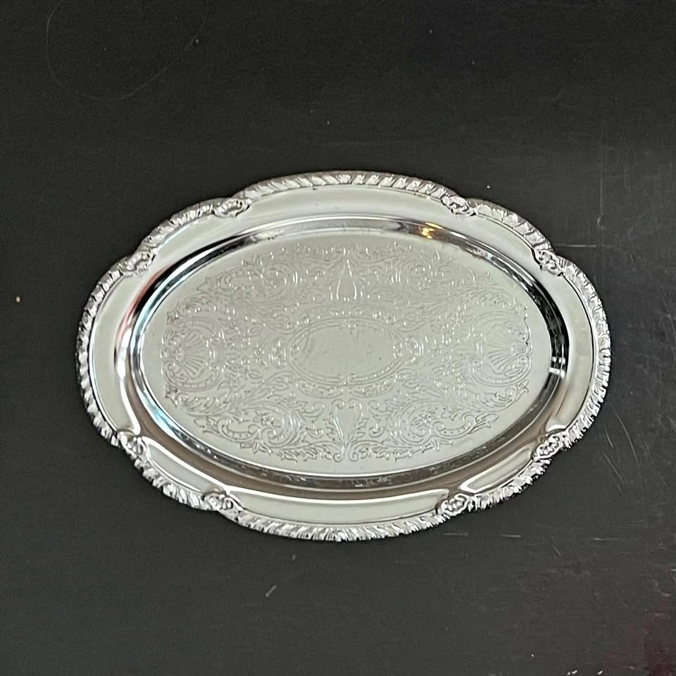 Vintage Irvinware Chrome Oval Serving Tray