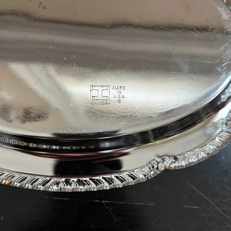 Vintage Irvinware Chrome Oval Serving Tray - photo 3