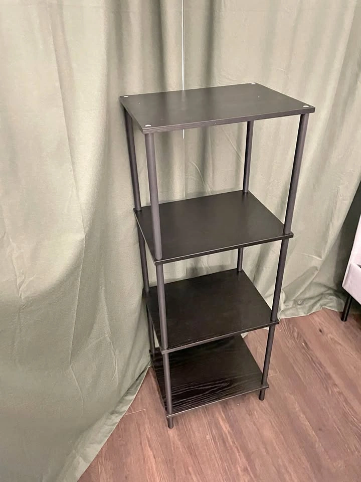 Storage shelf rack nightstand (black)