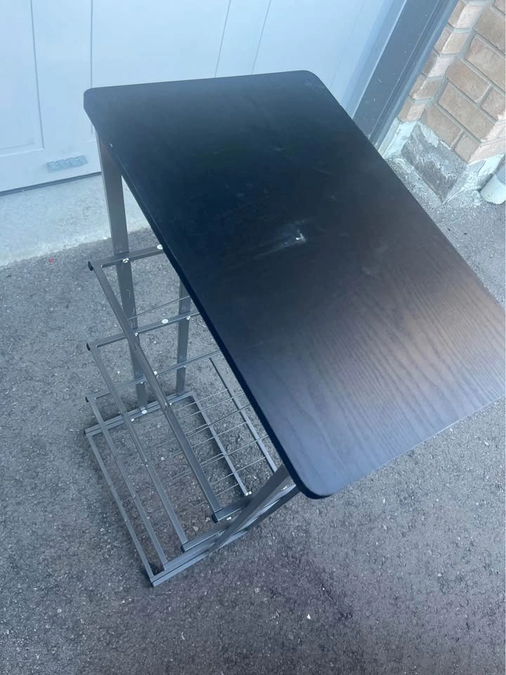 Black Standing Desk with Magazine Rack Storage - photo 2