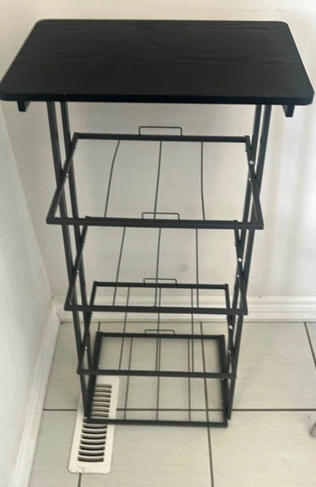 Black Standing Desk with Magazine Rack Storage - photo 3