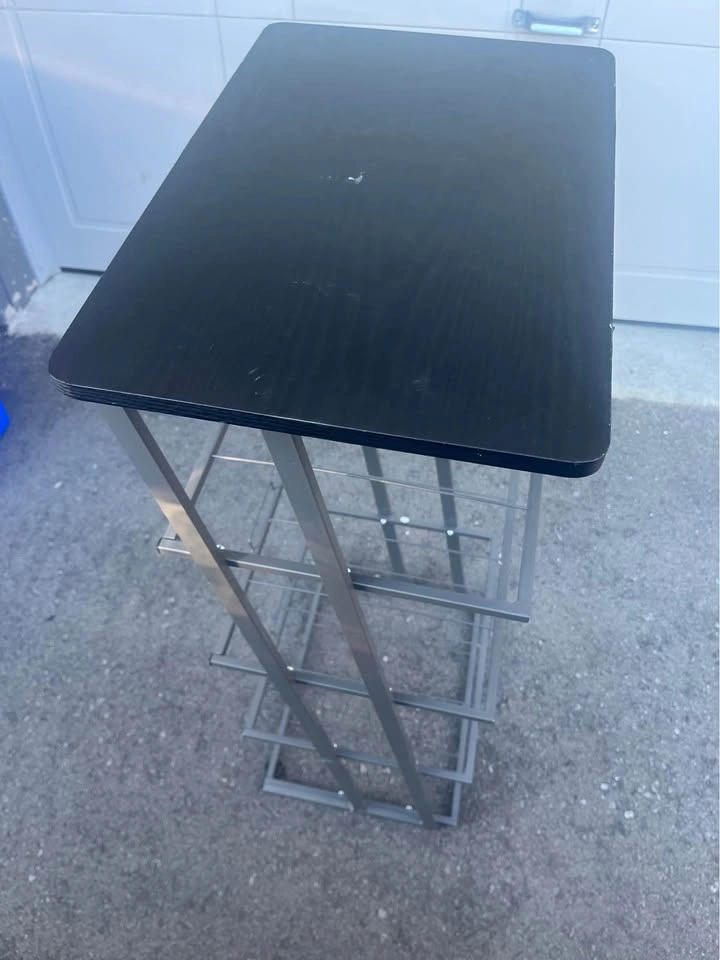 Black Standing Desk with Magazine Rack Storage - photo 4