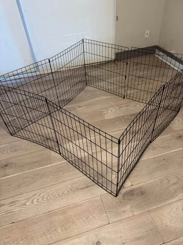 Foldable Metal Dog Playpen / Exercise Pen (8 Panels, Black) - photo 2