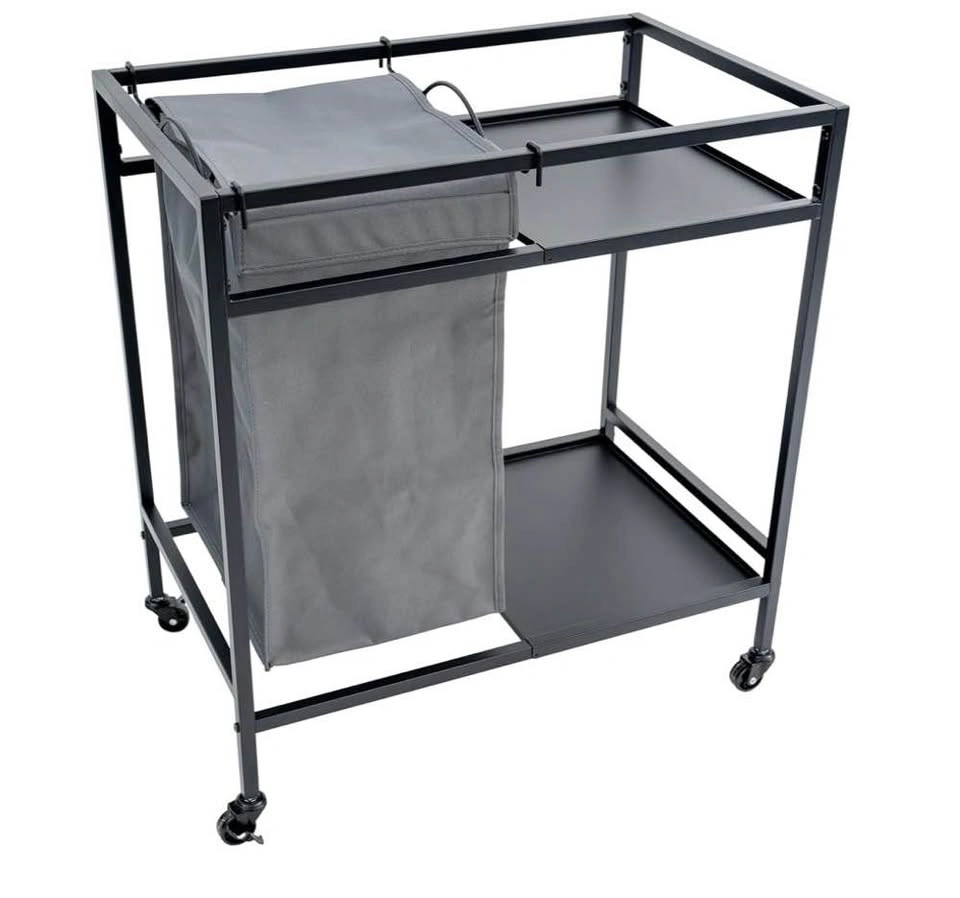 Portable Laundry Hamper with Shelves and Fabric Bags - photo 2