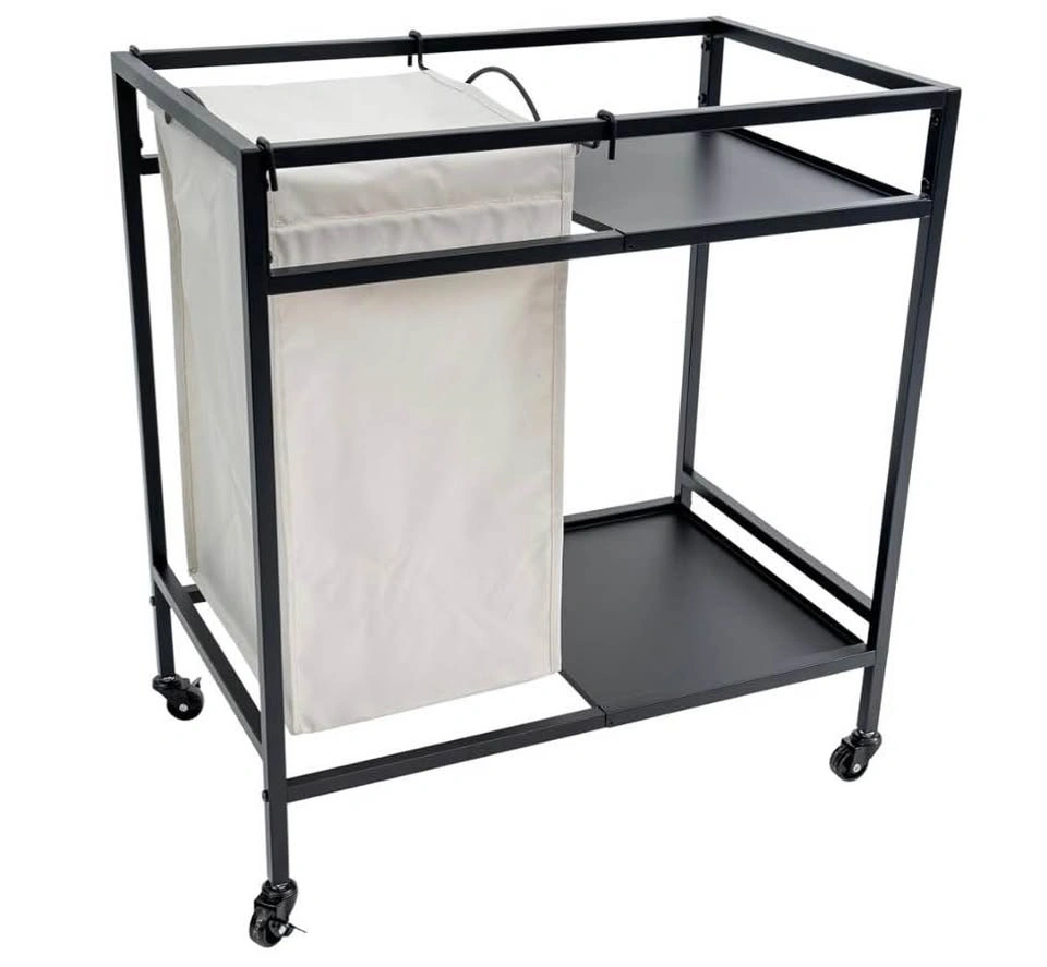 Portable Laundry Hamper with Shelves and Fabric Bags - photo 3