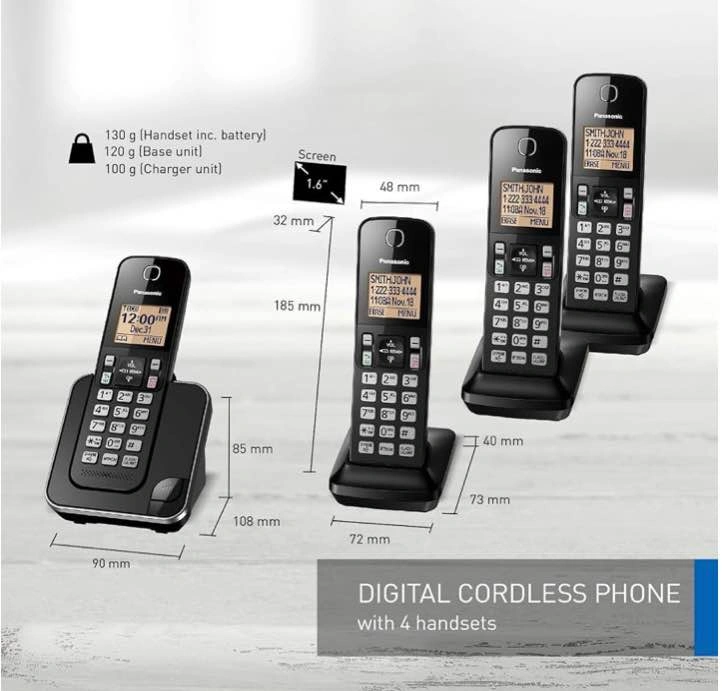 Panasonic KX-TGC384B DECT 6.0 Cordless Phone System (4 Handsets) - photo 3