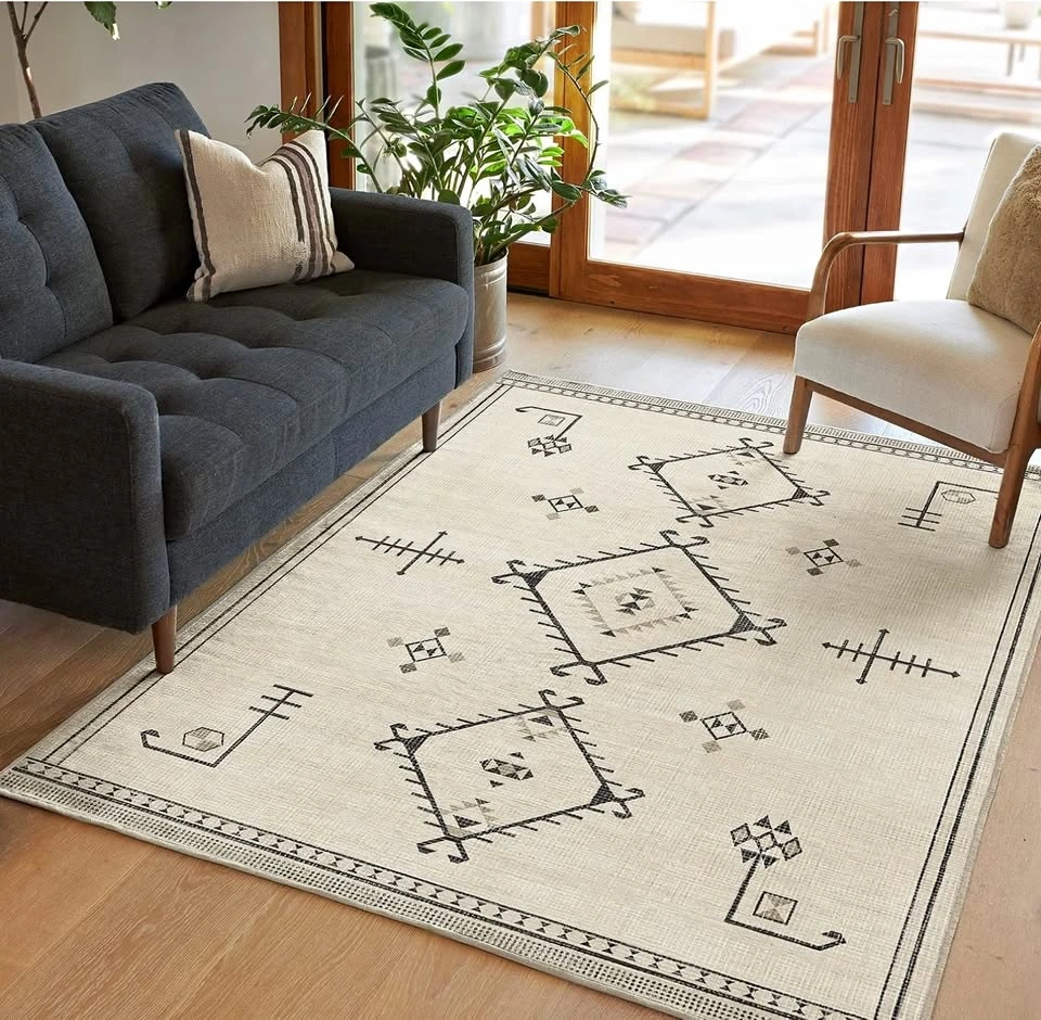 RUGGABLE Washable Damali Rug 6x9 with pad