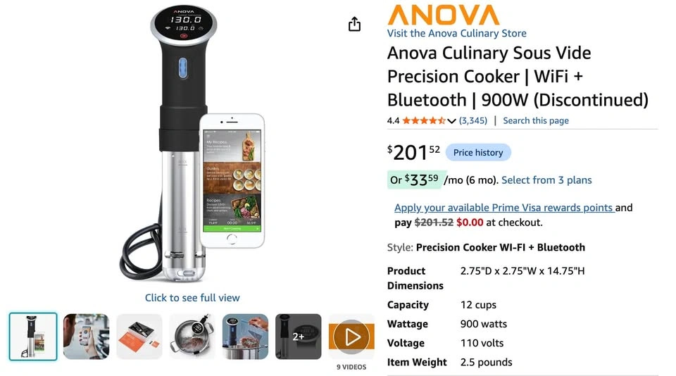 Anova Culinary Sous Vide Precision Cooker | WiFi + Bluetooth | 9 - photo 4