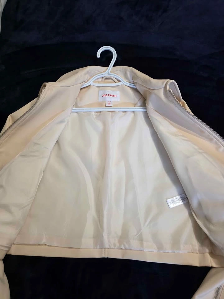 BNWOT Joe Fresh Cream Faux Leather Jacket - Size XS - photo 2