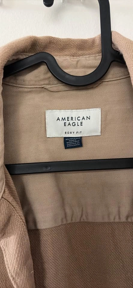 American Eagle Boxy Fit Tan Shacket - photo 2