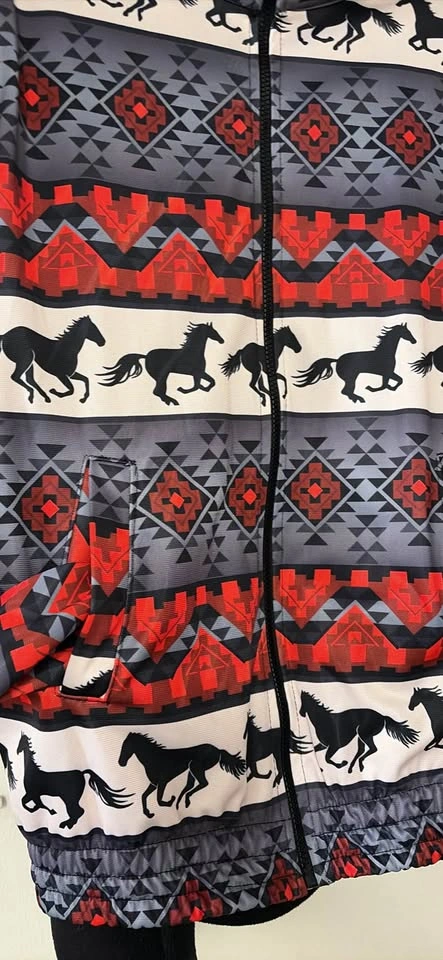 Southwestern Horse Print Zip-Up Jacket - photo 2