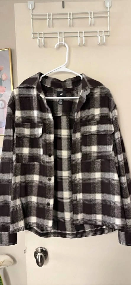 H&M Plaid Flannel Shirt Jacket
