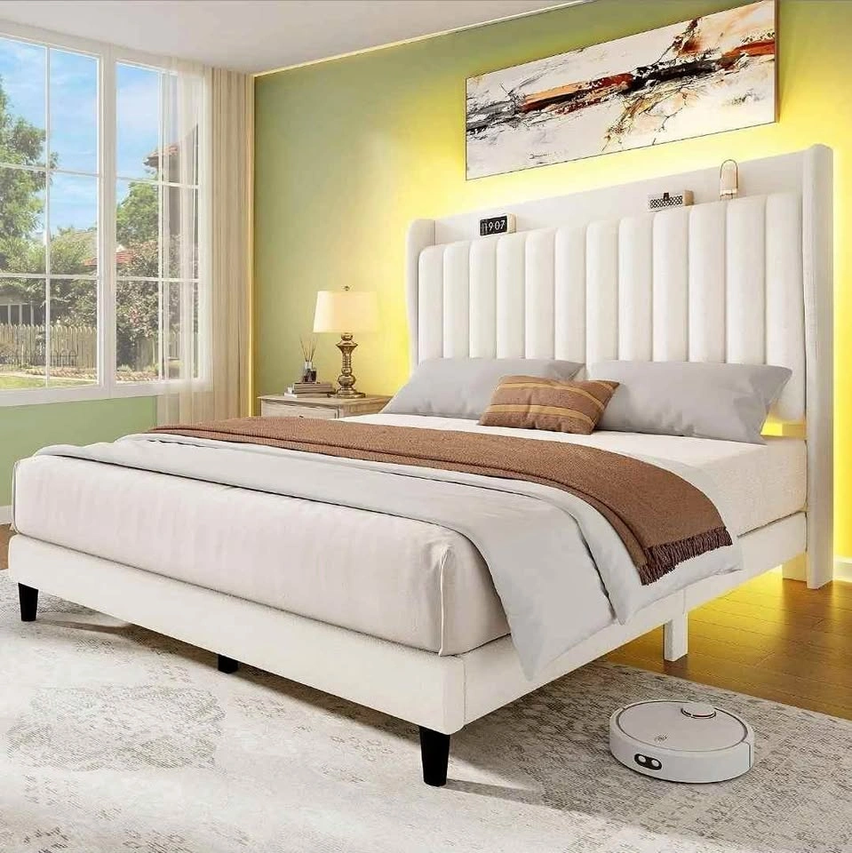 Brand New LED Queen Bed Frame Velvet