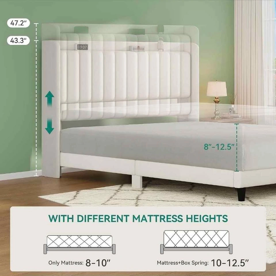 Brand New LED Queen Bed Frame Velvet - photo 5