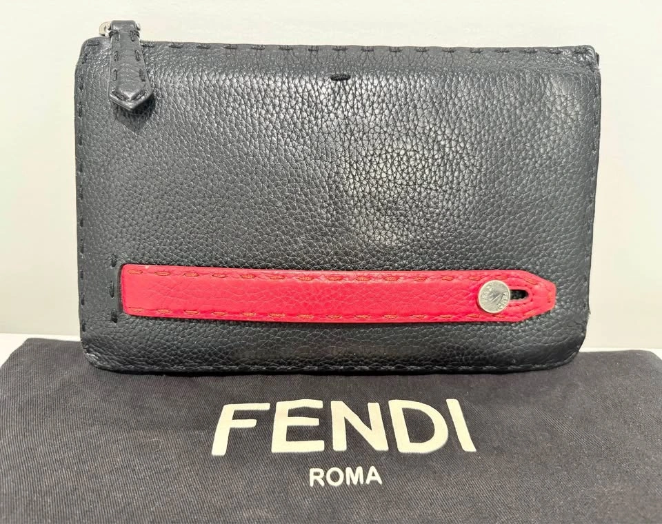 Authentic Fendi Leather Clutch / Pouch Bag