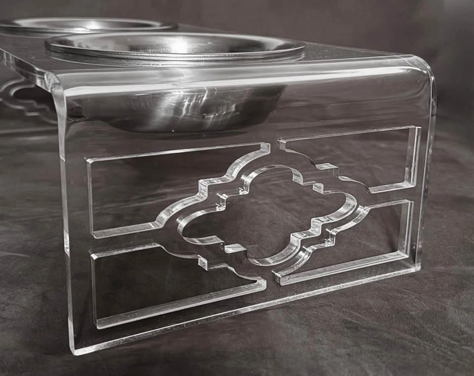 Premium Lucite Modern Dog Food Bowl Stand - photo 2