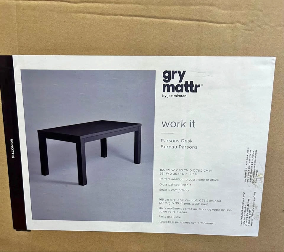 Gry Mattr Work It Parsons Desk/Table (Brand New In Box)