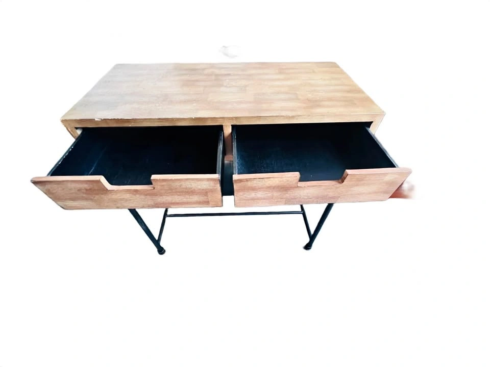 Wood and Metal Console Table with Two Drawers - photo 2