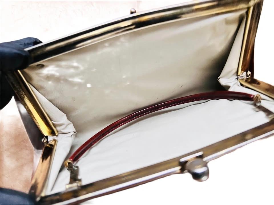 Retro Vintage Patent Leather-Style Brown Clutch (c.1950s) - photo 4