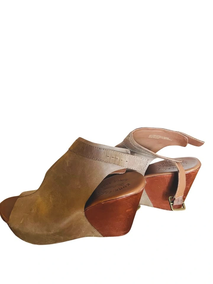 Barely worn Kork-Ease Berit Peep Toe Wedge Sandals | 9M | $25 - photo 4