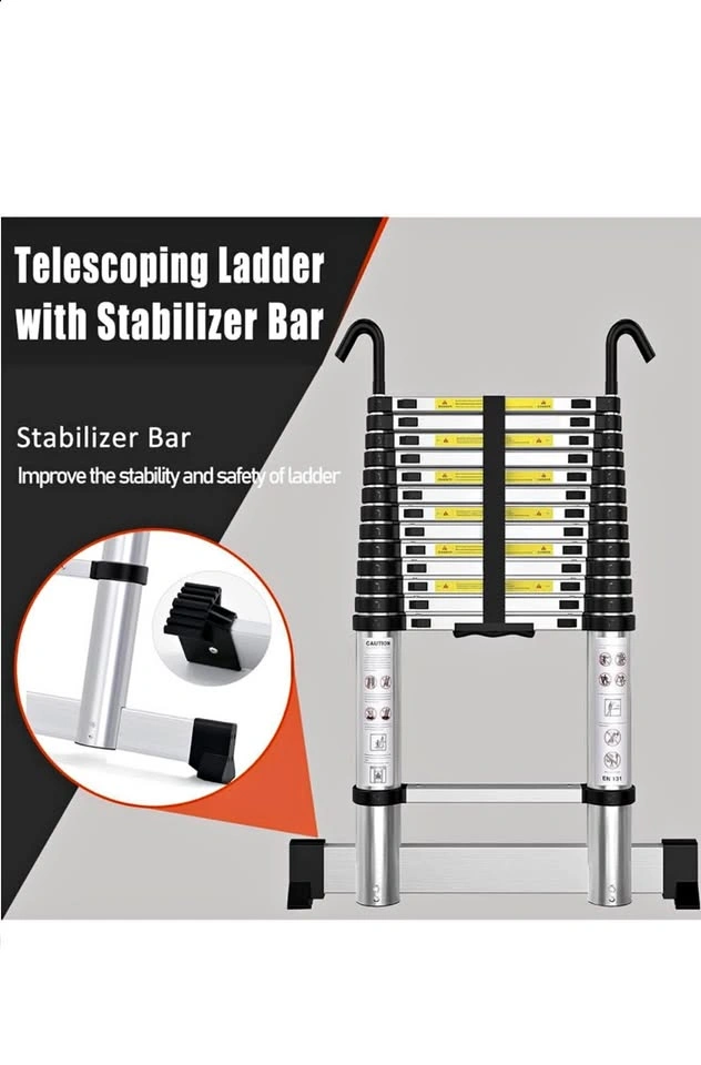 Treemoo Telescopic Ladder with Hooks 9.5FT