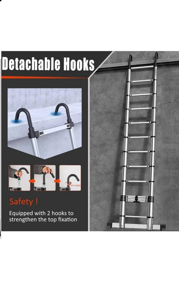 Treemoo Telescopic Ladder with Hooks 9.5FT - photo 3