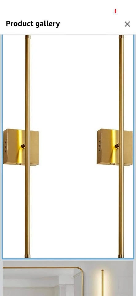 Hardwired Wall Sconces, 27.8 Inch, Brushed Brass