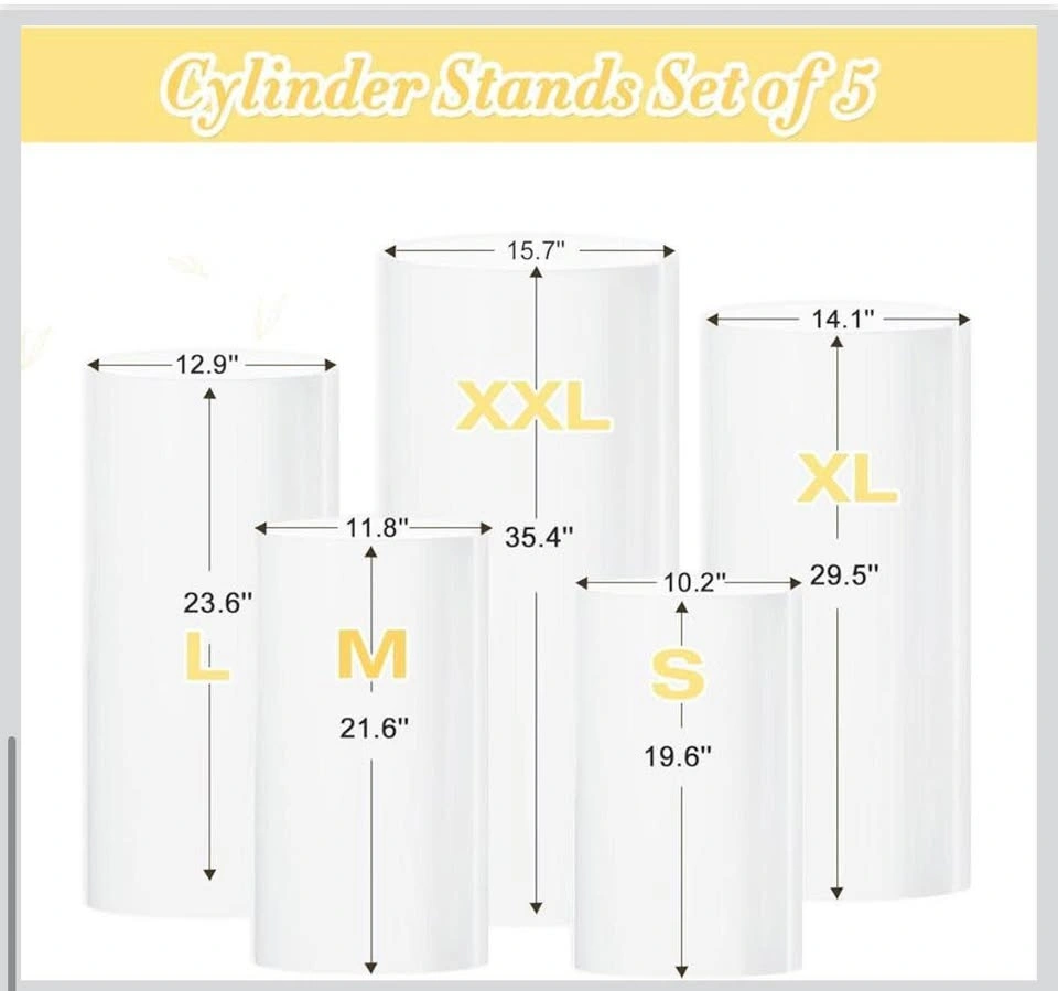 5PCS White Cylinder Cake Plinth for Parties - photo 2