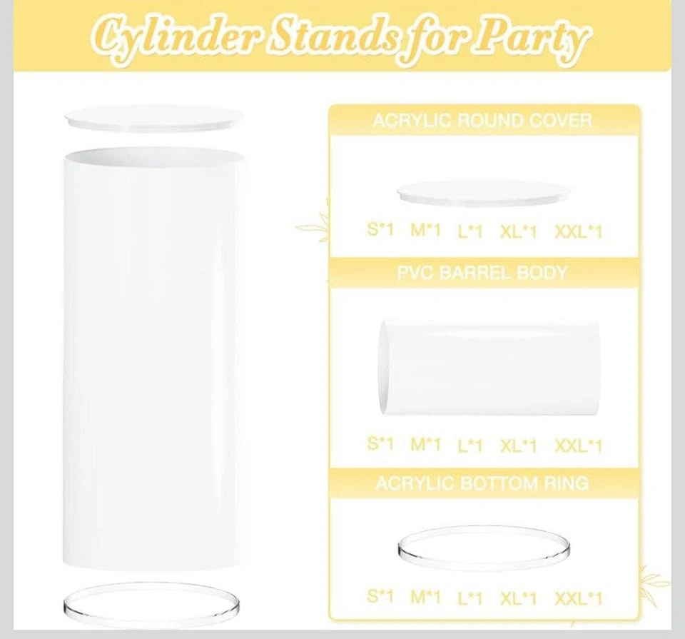 5PCS White Cylinder Cake Plinth for Parties - photo 3