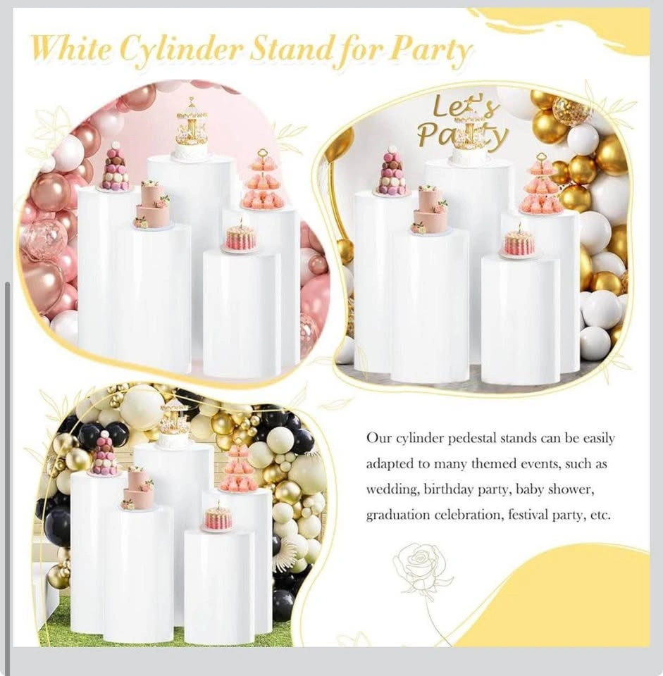 5PCS White Cylinder Cake Plinth for Parties - photo 4