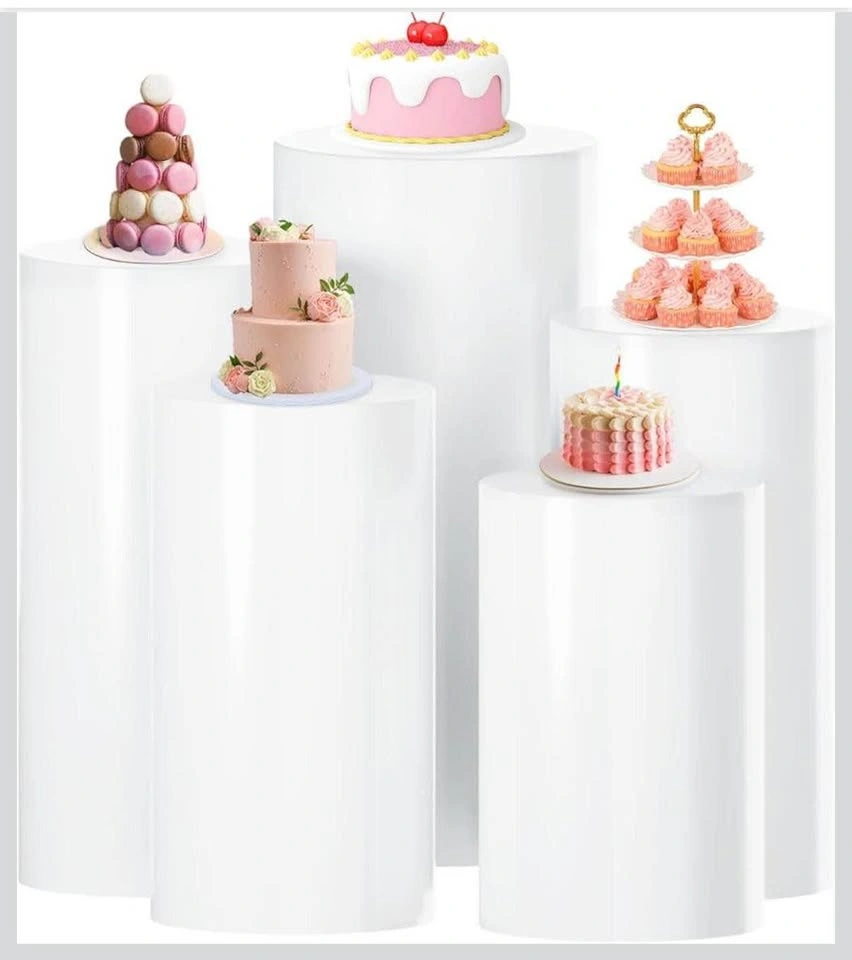 5PCS White Cylinder Cake Plinth for Parties - photo 5