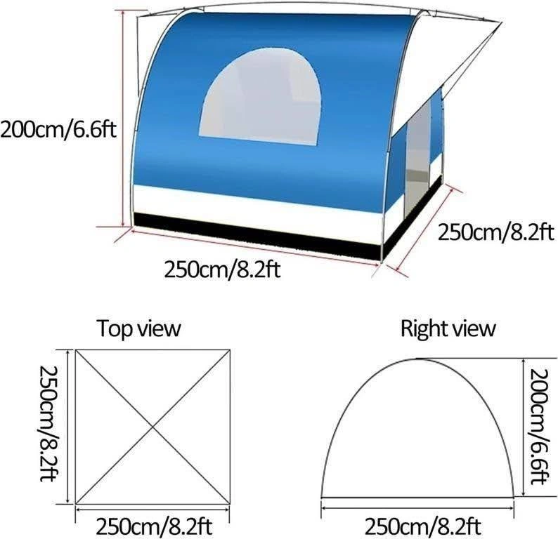 TRUNXUCL Portable Car Tent, Weatherproof Tailgate Tent - photo 2
