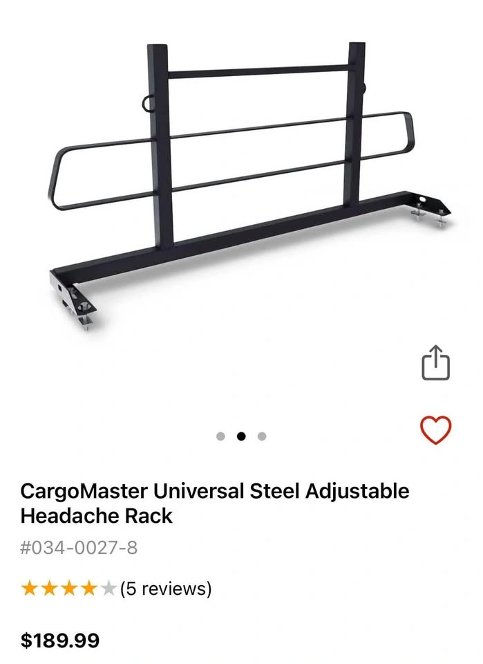 CargoMaster Universal Steel Adjustable Headache Rack - photo 4