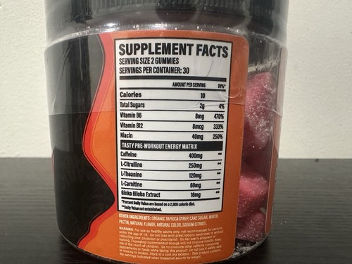 Tasty Gains Pre-Workout Gummies Strawberry Creamsicle 2 Pack - photo 2