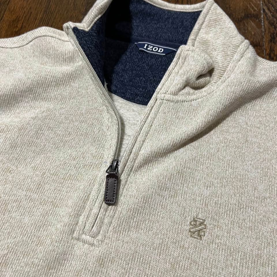 Izod Fleece Quarter Zip Long Sleeve Men’s Size Medium - photo 3