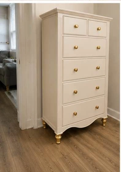 Beautiful Tall Cream Dresser - fully refinished - photo 3