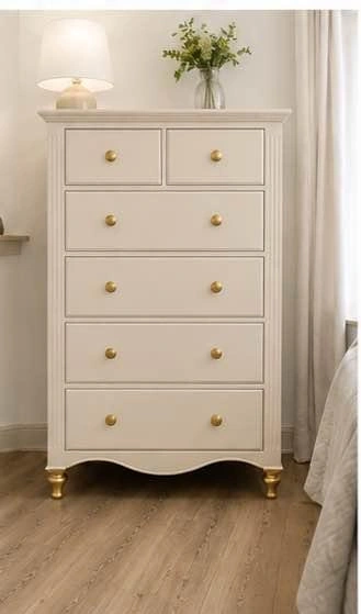 Beautiful Tall Cream Dresser - fully refinished - photo 4