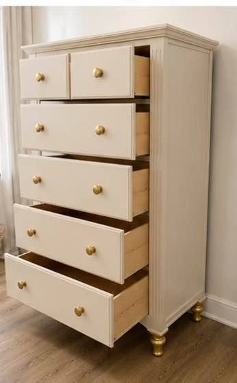 Beautiful Tall Cream Dresser - fully refinished - photo 5