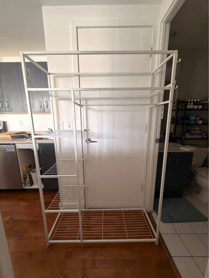 Clothing rack with shelves and hanging space - photo 4