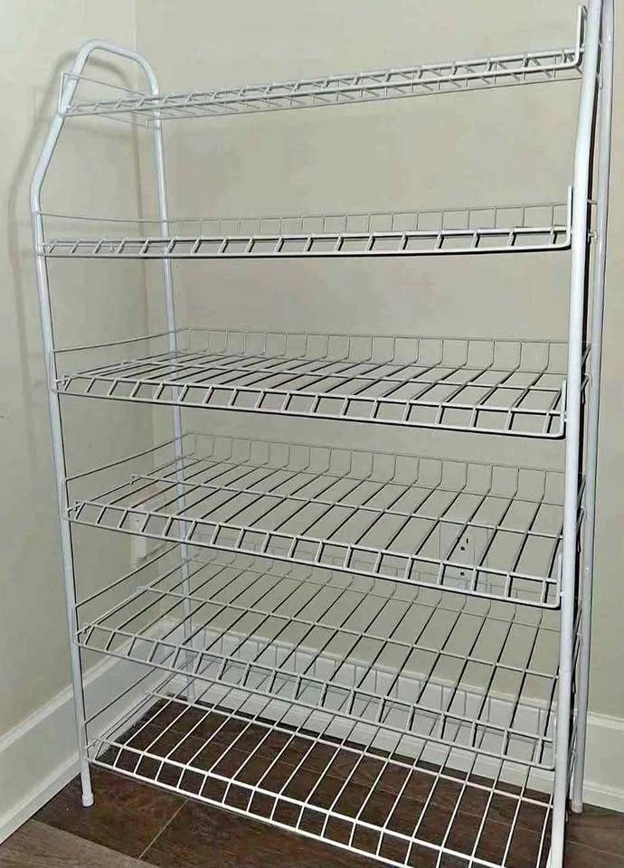 6 Tier White metal Shoe rack