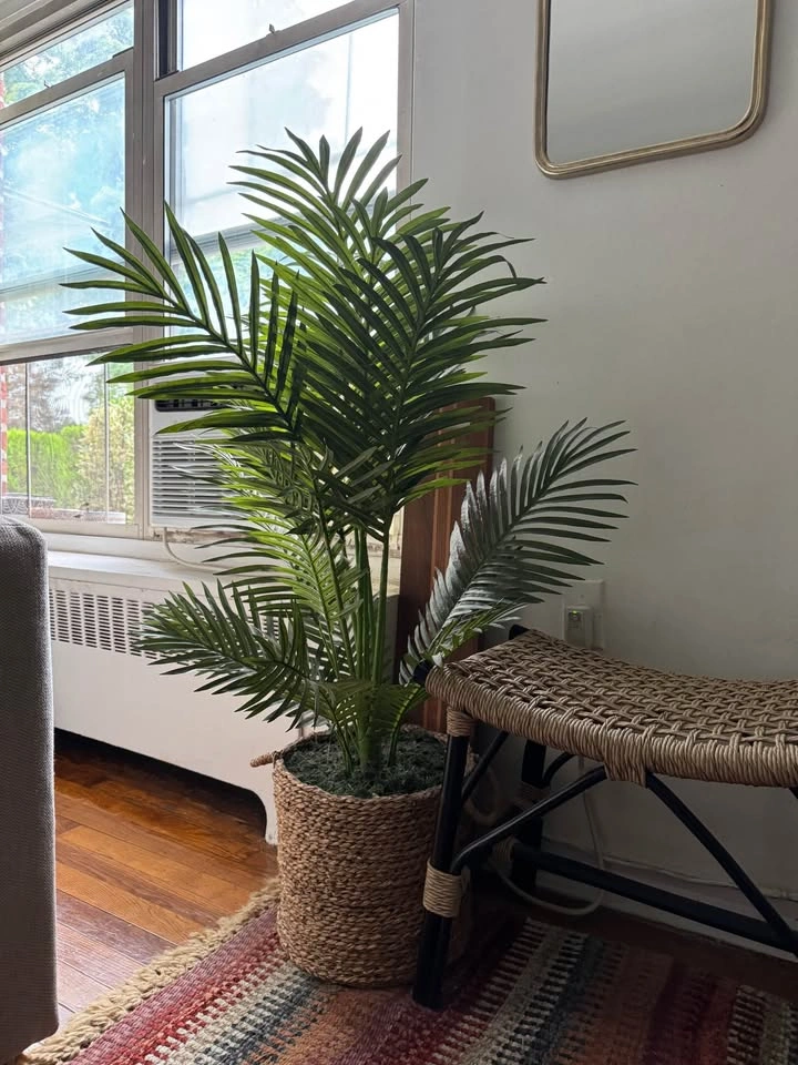Artificial Palm Plant with Woven Basket Planter - photo 2