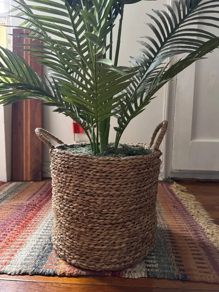 Artificial Palm Plant with Woven Basket Planter - photo 3